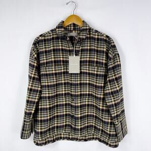 NWT Everlane The Boxy Plaid Flannel Button Down Shirt Women’s Small Black Multi